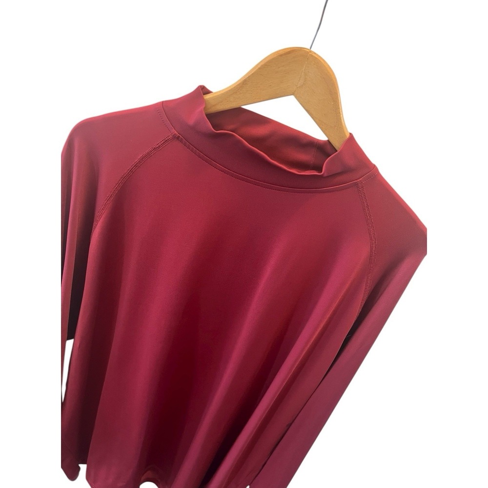 FootJoy FJ Men's Extra Large Burgundy Red Long Sleeve Mock Turtleneck Golf Shirt - Picture 2 of 8